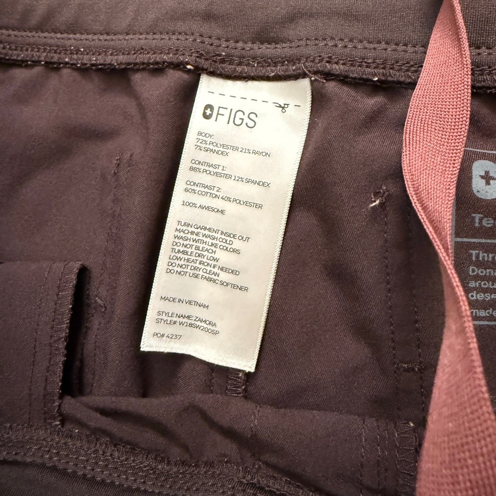 FIGS Technical Collection Scrub Set Unisex Medium Zamora Jogger Brown Mahogany - Picture 3 of 5